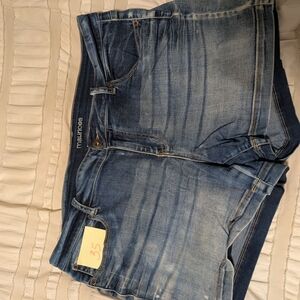 Maurices Light Blue Distressed Denim Shorts